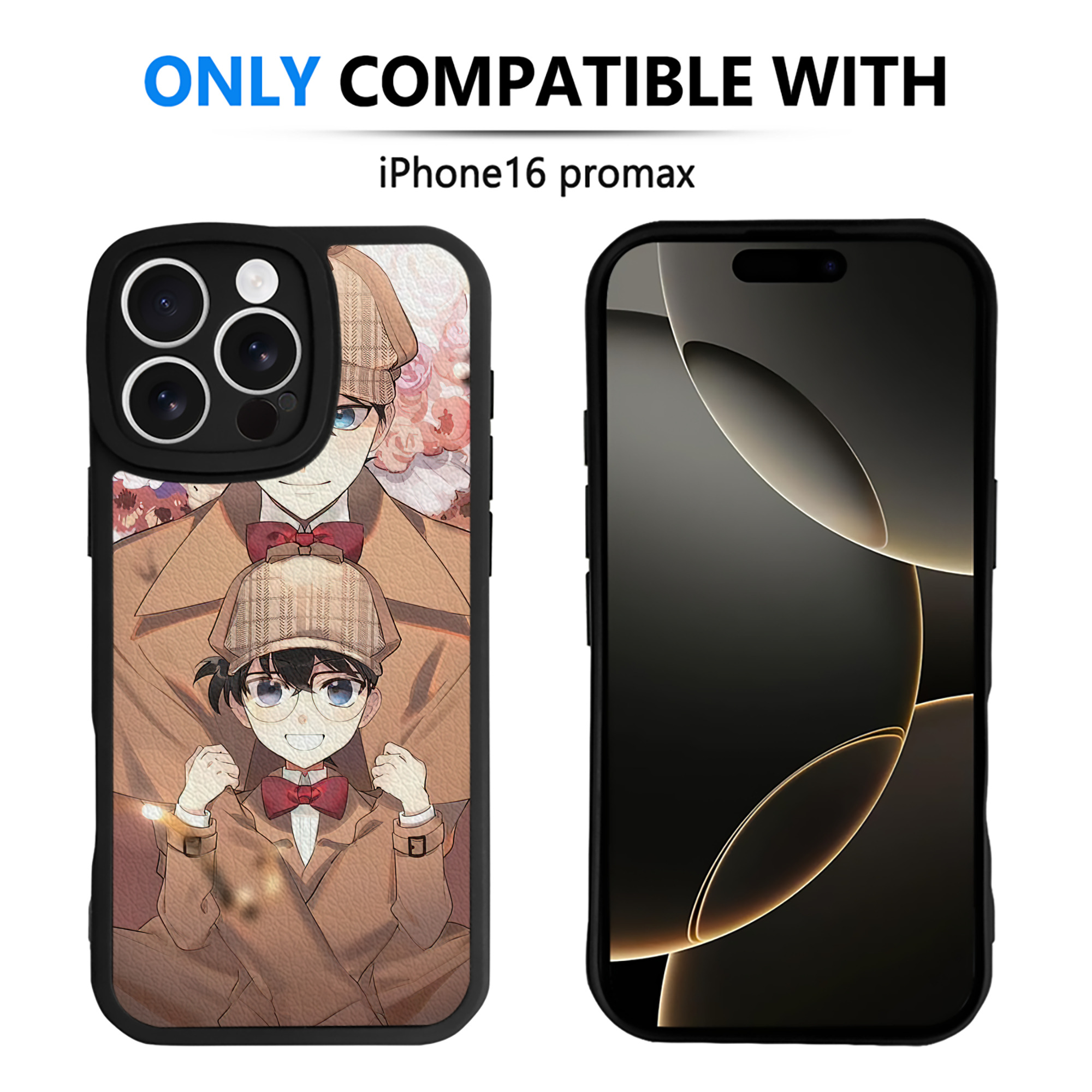 （画像用） 名探偵コナン Detective Conan 【iPhone 16シリーズ対応】シリコンスマホケース（レザー調） 材質：シリコン